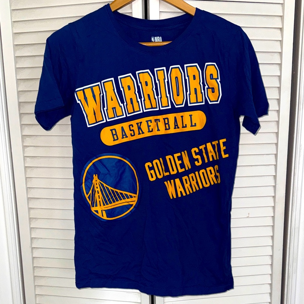 NBA Warriors Kids Blue and Yellow Tee - XL 16/18